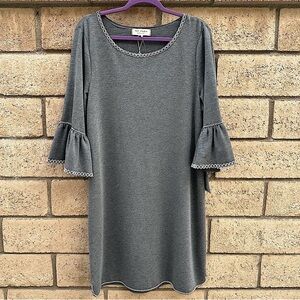 Max Studio Grey Bell Sleeve Dress NWT Size XL EB